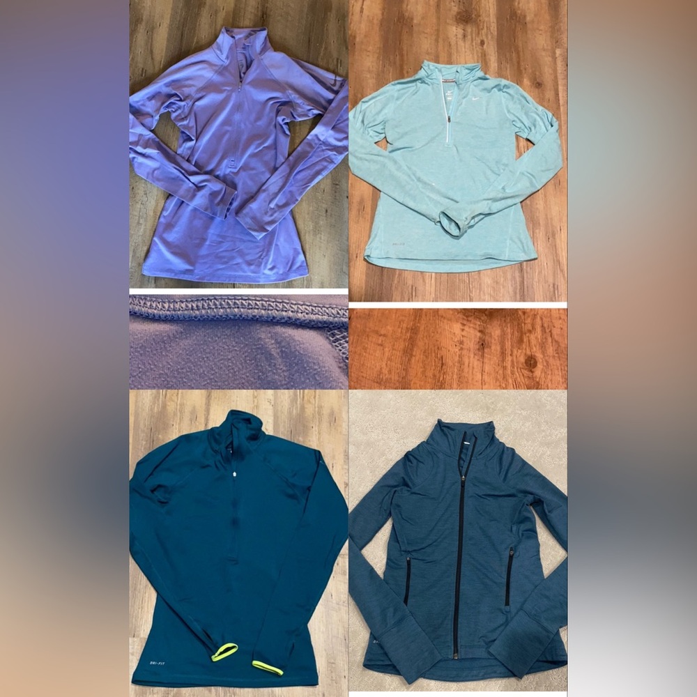 Bundle of Four Nike Dri Fit Pullovers Size XS-M